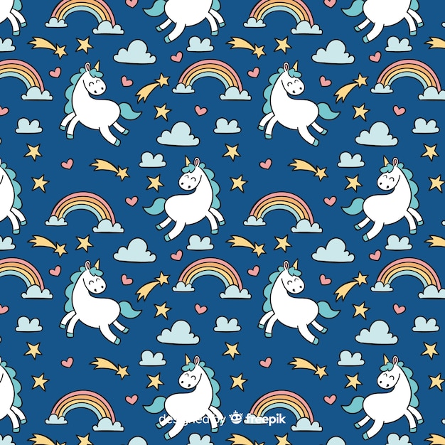 Free Vector | Unicorn pattern