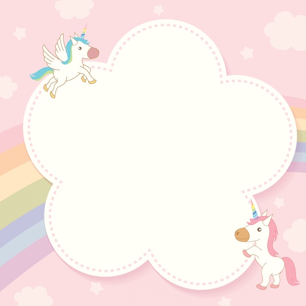 unicorn and rainbow template vector premium download