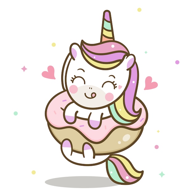 Download Unicorn vector yummy donut | Premium Vector