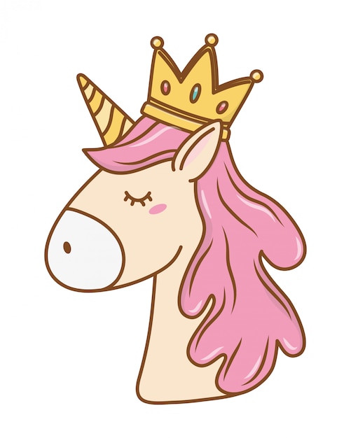 Download Unicorn with crown | Premium Vector