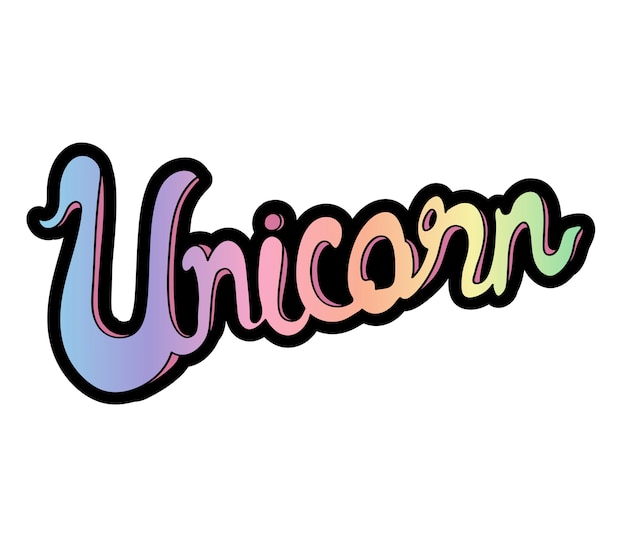 Download Unicorn word typography design illustration | Premium Vector