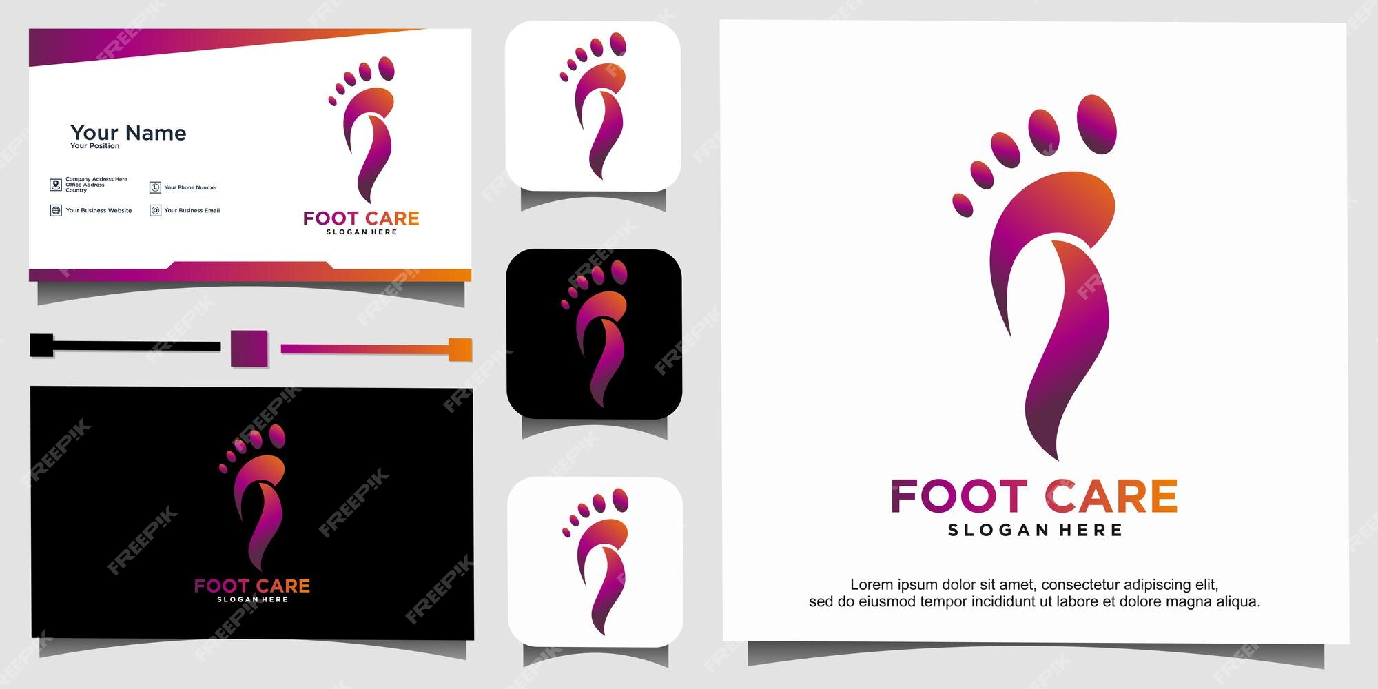Premium Vector | Unique foot care logo design template