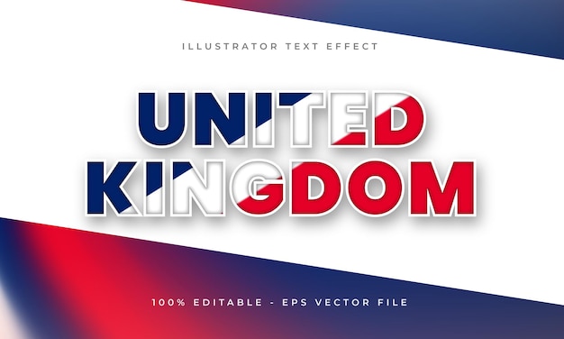 Premium Vector | United kingdom editable text effect with british flag ...