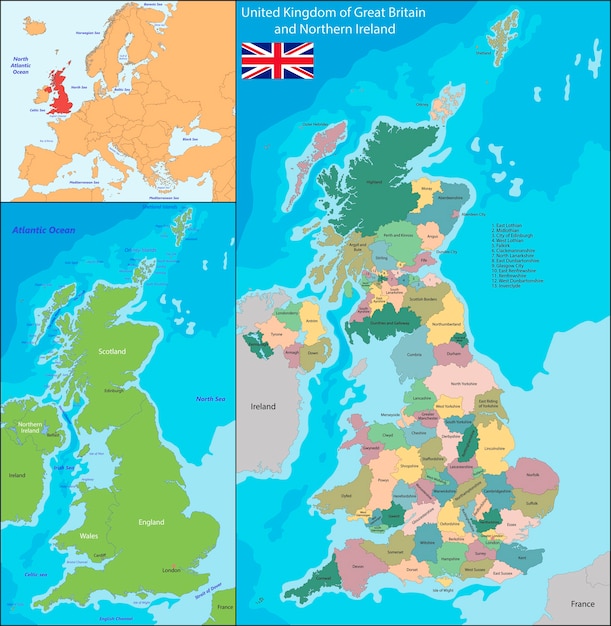 イギリス地図 プレミアムベクター