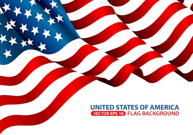 Download United state of america flag wave vector. Vector | Premium ...