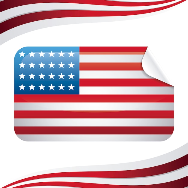 Download United state of american flag in rectangle shape Vector ...