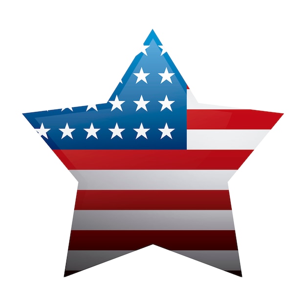 United state of american flag in star shape | Premium Vector