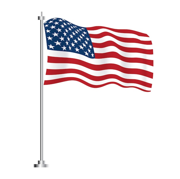 アメリカ合衆国の旗 ベクトルイラスト アメリカの国の孤立した波の旗 プレミアムベクター
