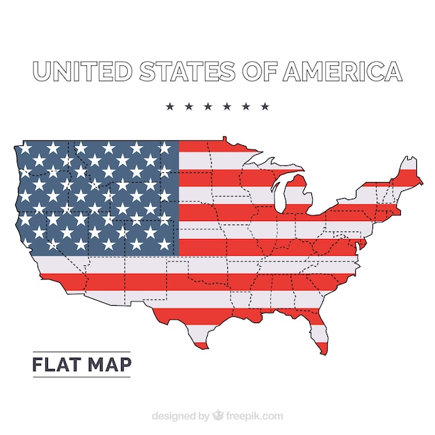 United States Of America Flat Map Free Vector