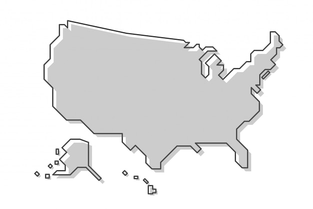 Premium Vector United States Of America Map United States America Map 18981 471