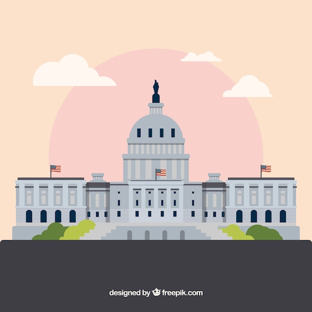 Free Vector | United states congress building in flat style