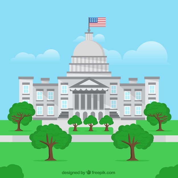 Free Vector | United states congress building in flat style