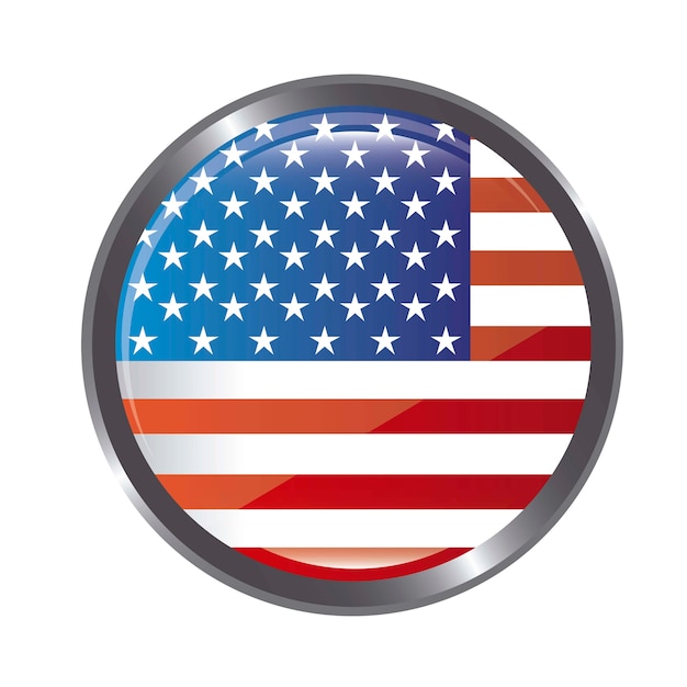 Premium Vector | United states flag button isolated vector illustration