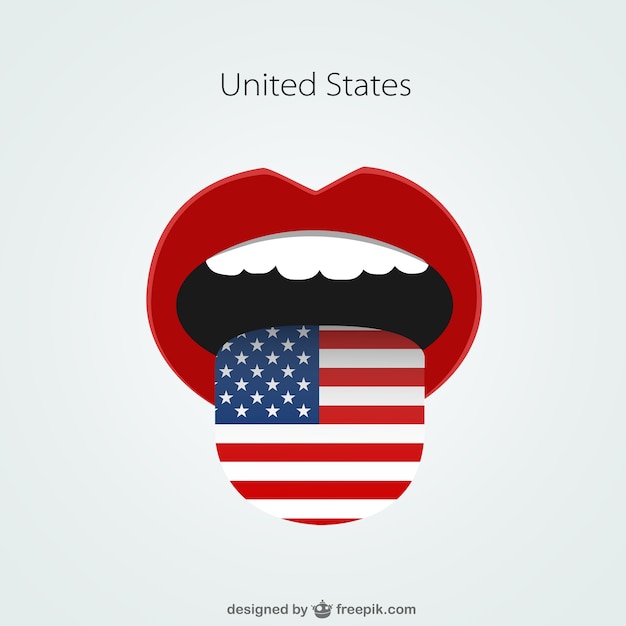 Download United states flag tongue | Free Vector