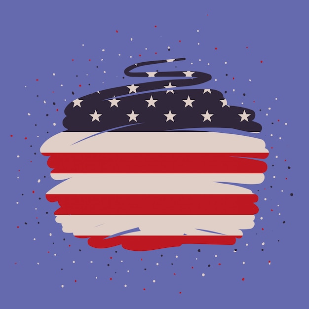 アメリカ合衆国の国旗絵 プレミアムベクター