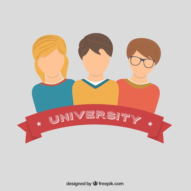 Download University students in flat design Vector | Free Download