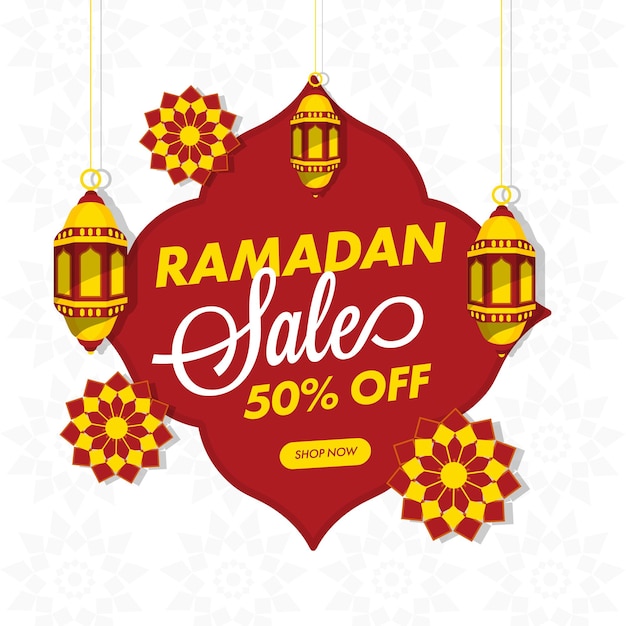 Premium Vector | Up to 50% off for ramadan sale poster design with ...