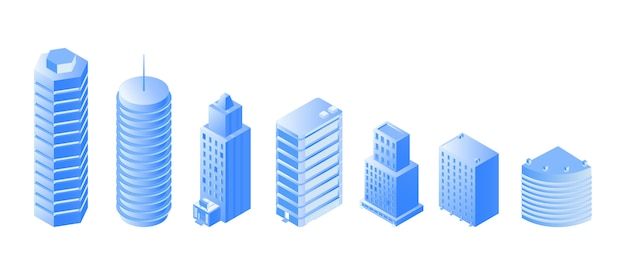 Urban architecture isometric s set Premium Vector