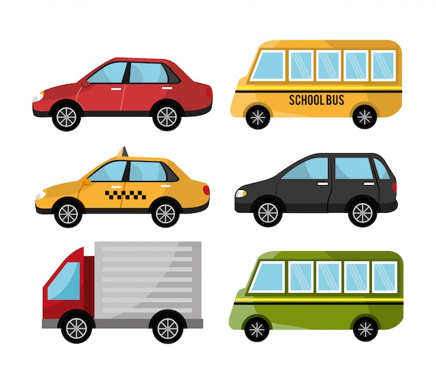 Free Vector | Urban design vehicles