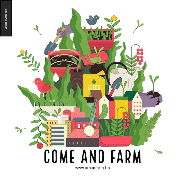 Download Free Urban Farming And Gardening Collage Premium Vector Use our free logo maker to create a logo and build your brand. Put your logo on business cards, promotional products, or your website for brand visibility.