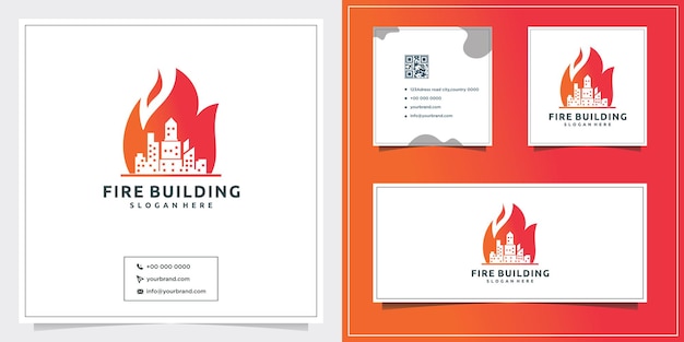 Premium Vector | Urban fire house building logo design