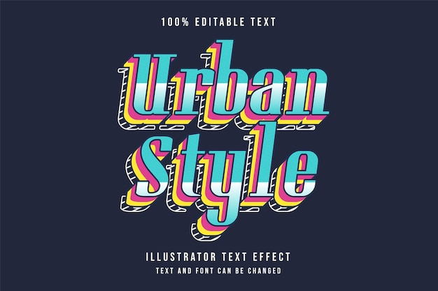 Premium Vector | Urban style editable text effect with blue gradation