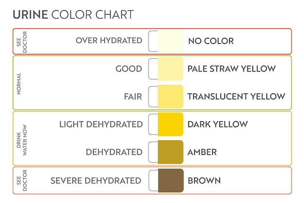 Premium Vector Urine Color Chart Pee Hydration And Dehydration Test