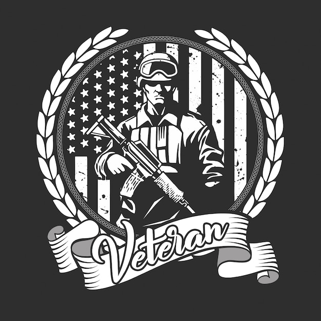 Premium Vector | Us veteran soldier