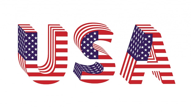 Download Usa 3d letters from flag | Premium Vector