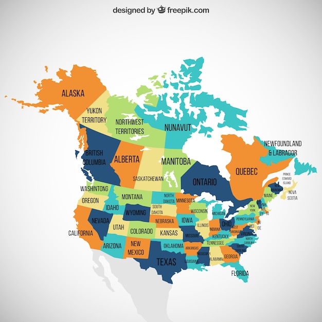 Usa And Canada Map Free Vector 47100 Hot Sex Picture 9011