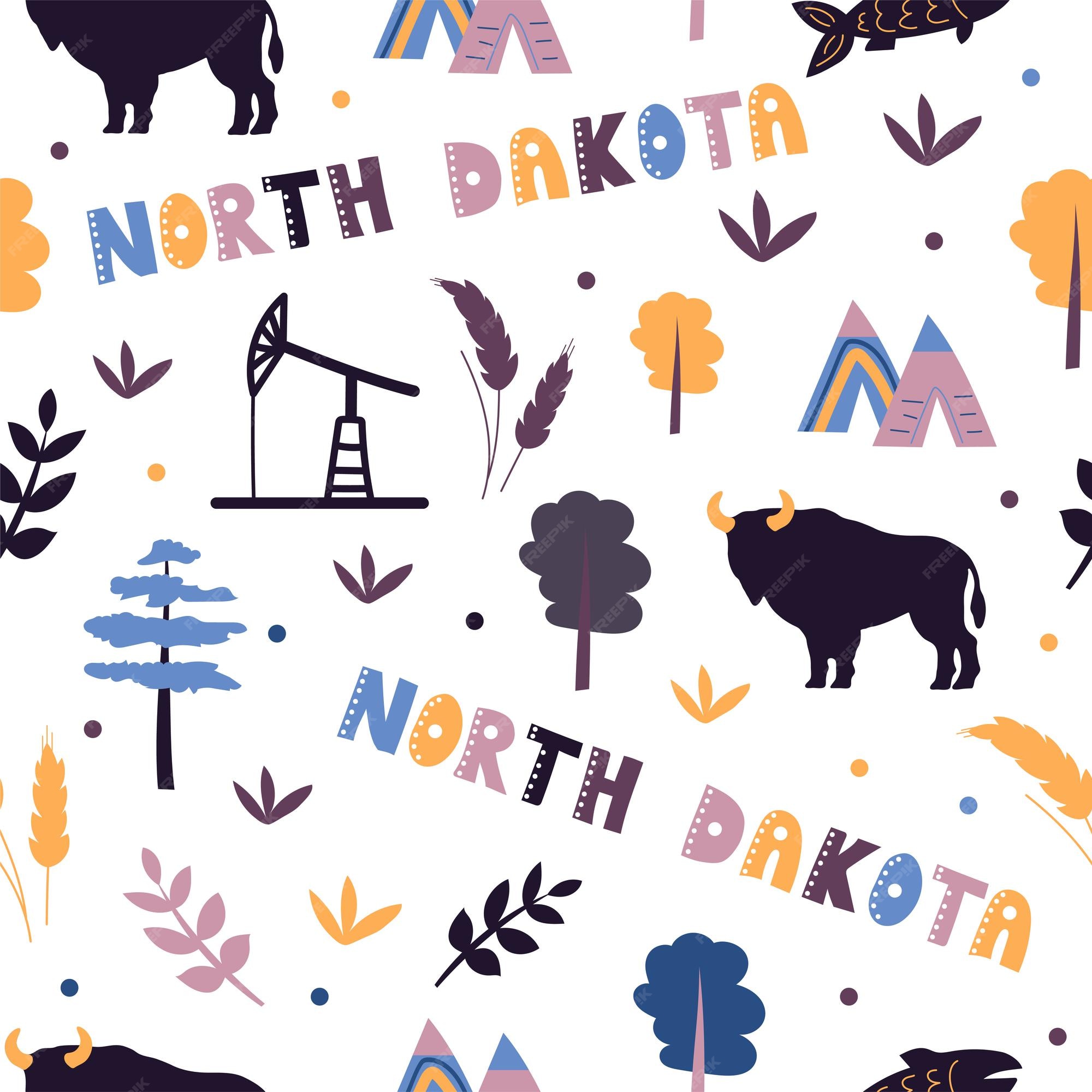 Premium Vector | Usa collection. vector illustration of north dakota ...