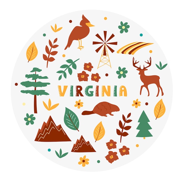 Premium Vector Usa Collection Vector Illustration Of Virginia State