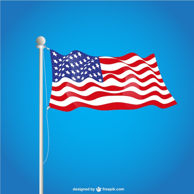 Download Usa flag over blue background Vector | Free Download