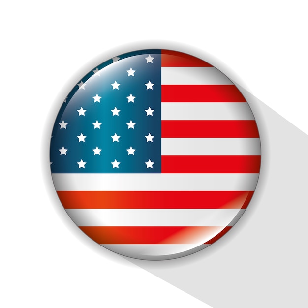 Download Usa flag button Vector | Premium Download