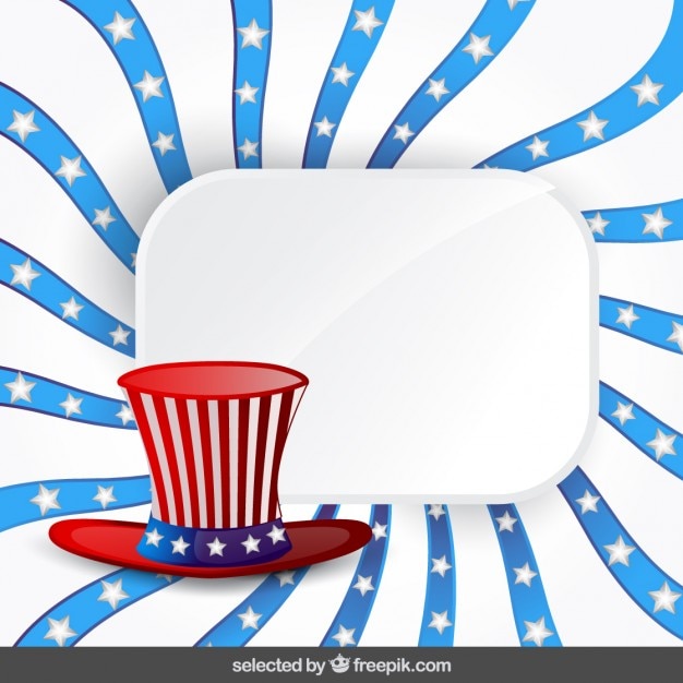 USA independence day background with hat