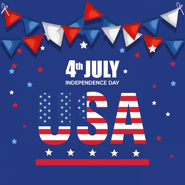 Usa independence day celebration poster Free Vector