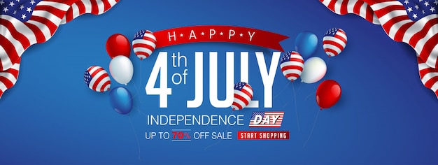 Premium Vector | Usa independence day sale promotion advertising banner ...