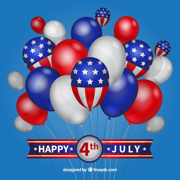 Free Vector | Usa independence day with flat balloons