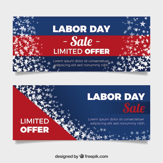 Usa labor day banners with flat design