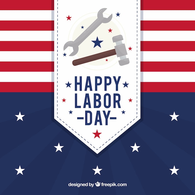 Usa labor day composition with flat
design