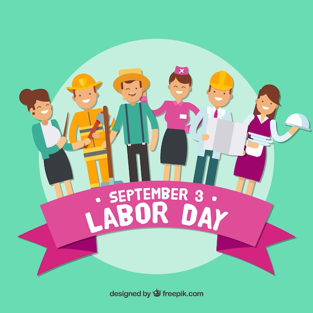 Usa labor day composition with flat
design