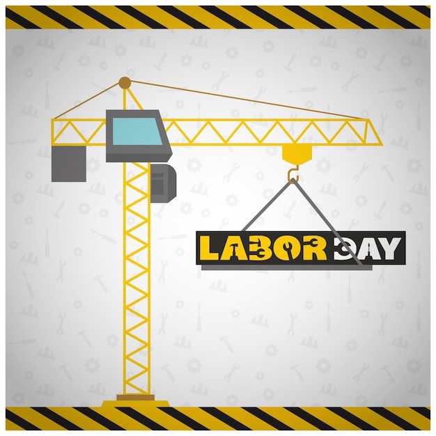 Usa labor day design with construction
conept