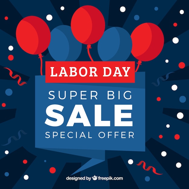 Usa labor day sale background with\
balloons