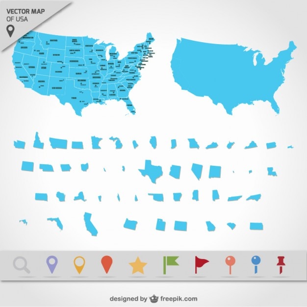 illustrator map of united states free vector download