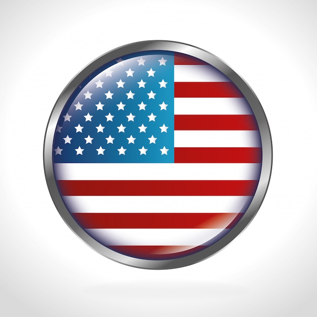 Usa rounded flag Vector | Free Download