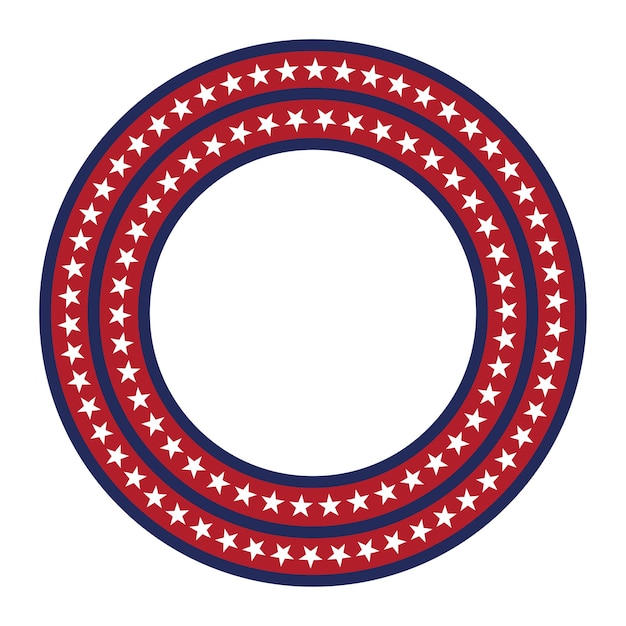 Premium Vector | Usa star vector pattern round frame american patriotic ...