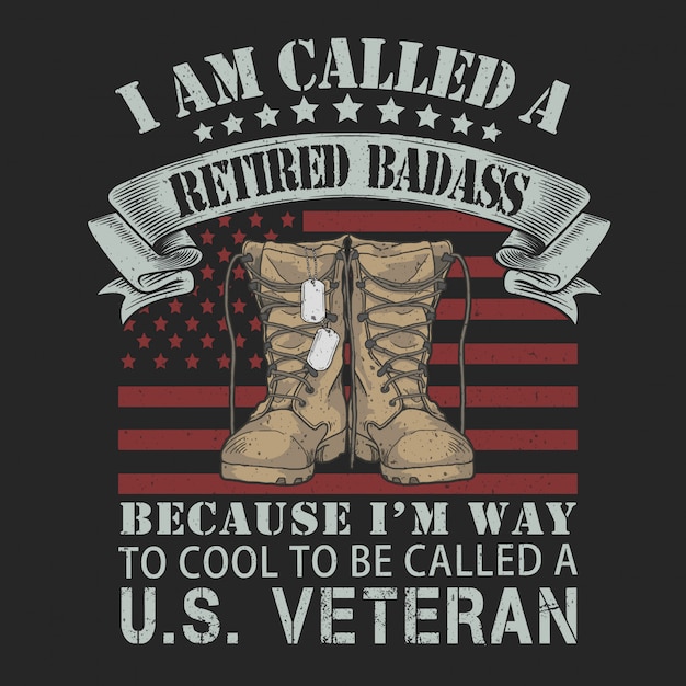 Premium Vector | Usa veteran boot army flag