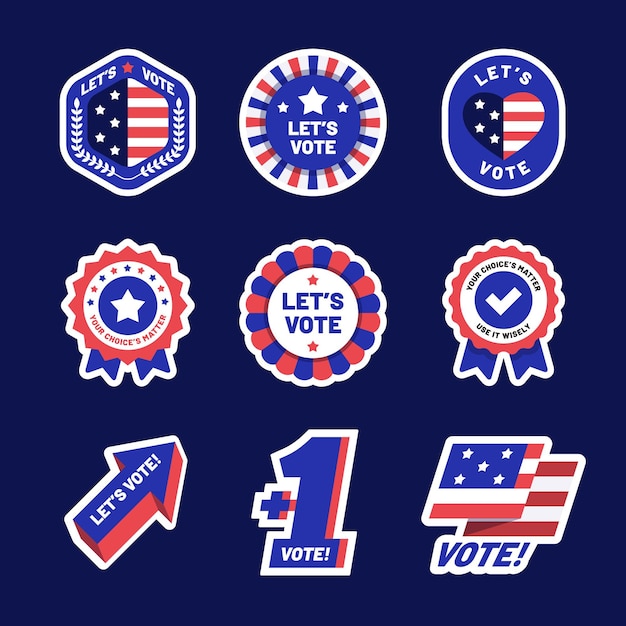 Premium Vector | Usa voting badges set