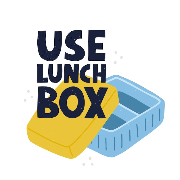 Premium Vector | Use lunch box slogan. hand drawn vector lettering and ...