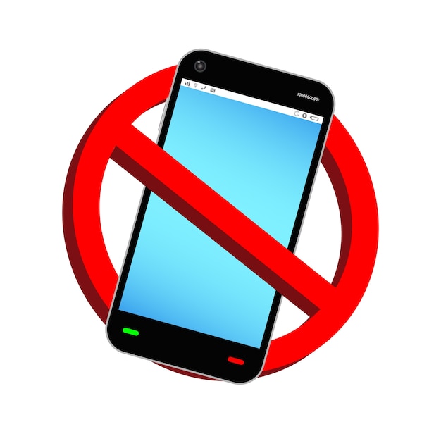 Premium Vector | Do not use smartphone prohibition sign vector